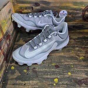 Nike Mens Alpha Huarache Elite 4 Low MCS Baseball Cleats Sz 11 Grey DX6962-012